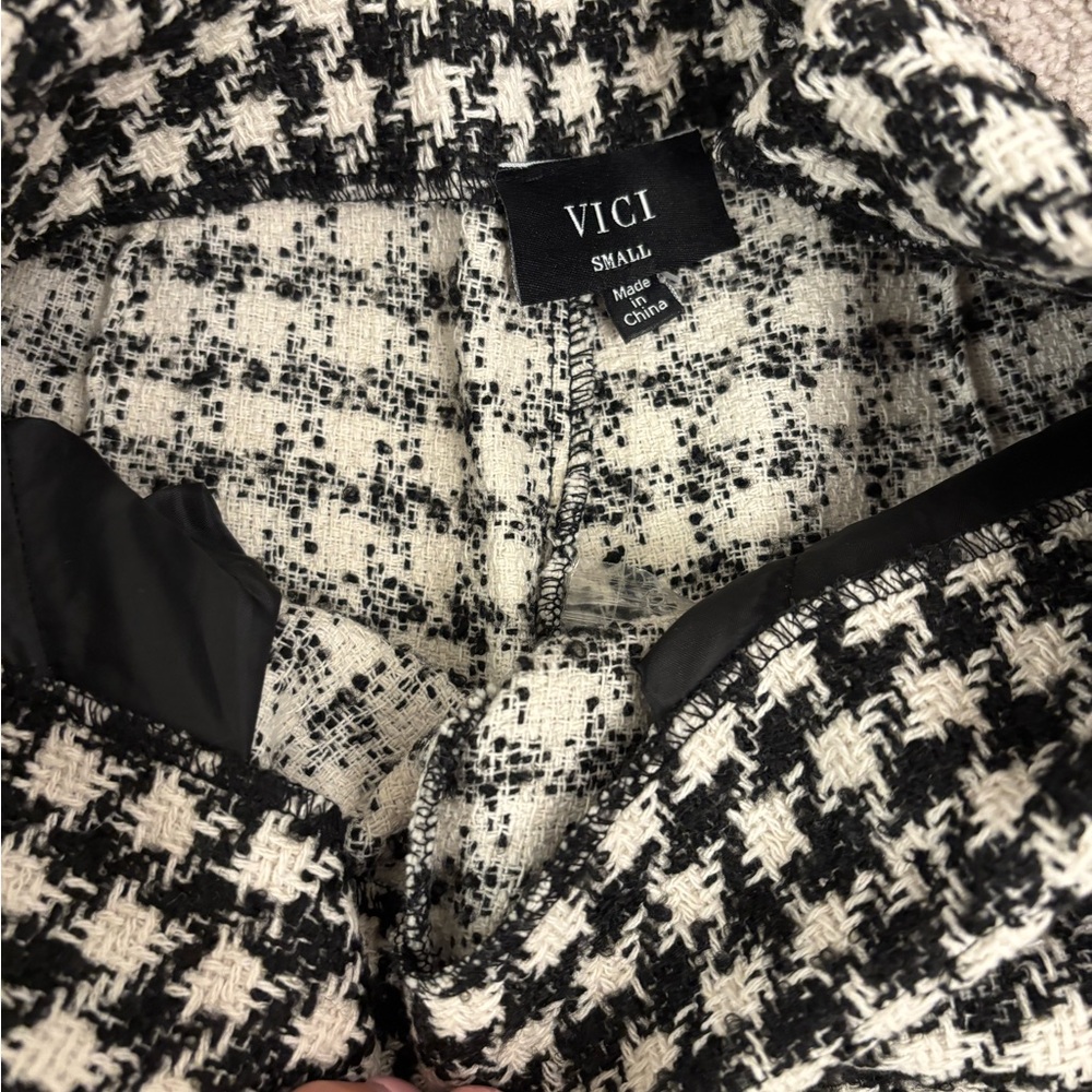 VICI NWT Houndstooth Wide-Leg Pants - Picture 12 of 15
